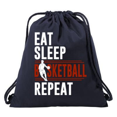 Eat Sleep Basketball Repeat Funny Basketball Drawstring Bag