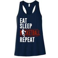 Eat Sleep Basketball Repeat Funny Basketball Women's Racerback Tank