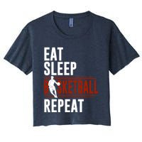 Eat Sleep Basketball Repeat Funny Basketball Women's Crop Top Tee