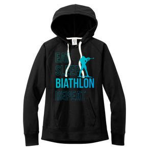 Eat Sleep Biathlon Skiing Shooting Ski Gift Women's Fleece Hoodie