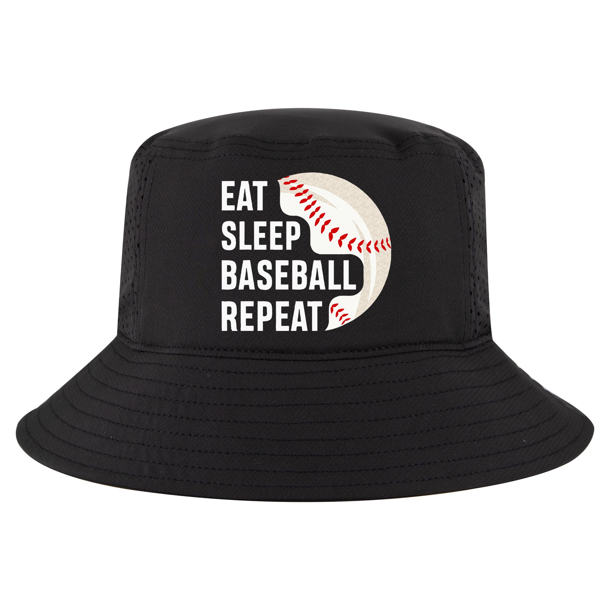 EAT SLEEP BASEBALL REPEAT Baseball Player Cool Comfort Performance Bucket Hat