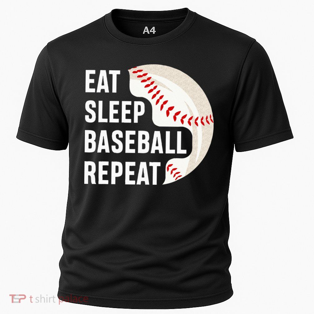 EAT SLEEP BASEBALL REPEAT Baseball Player Performance Shirt