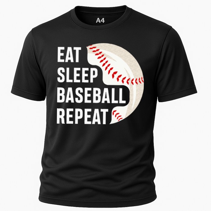 EAT SLEEP BASEBALL REPEAT Baseball Player Cooling Performance Crew T-Shirt