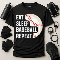 EAT SLEEP BASEBALL REPEAT Baseball Player Cooling Performance Crew T-Shirt
