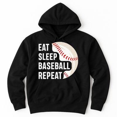 EAT SLEEP BASEBALL REPEAT Baseball Player Hoodie