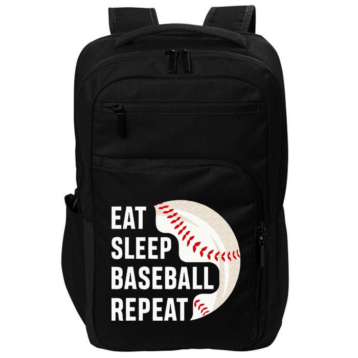 EAT SLEEP BASEBALL REPEAT Baseball Player Impact Tech Backpack