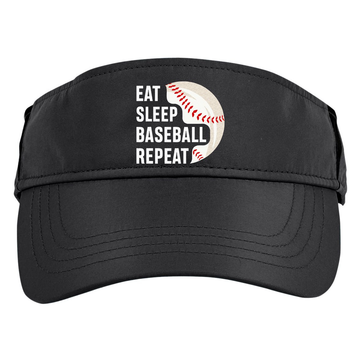 EAT SLEEP BASEBALL REPEAT Baseball Player Adult Drive Performance Visor