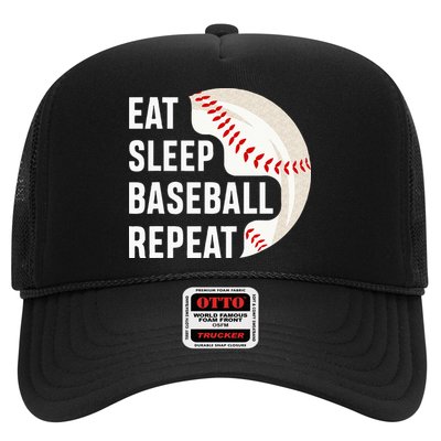 EAT SLEEP BASEBALL REPEAT Baseball Player Trucker Hat