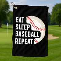 EAT SLEEP BASEBALL REPEAT Baseball Player Golf Towel