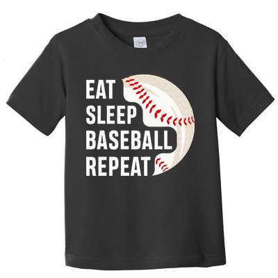 EAT SLEEP BASEBALL REPEAT Baseball Player Toddler T-Shirt