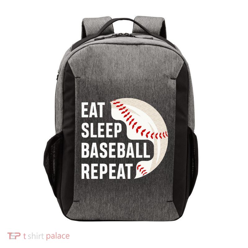 EAT SLEEP BASEBALL REPEAT Baseball Player Vector Backpack