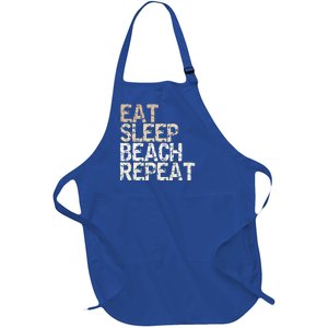 Eat Sleep Beach Repeat Beach Vacation Summer Vacation Travel Gift Full-Length Apron With Pockets