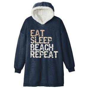 Eat Sleep Beach Repeat Beach Vacation Summer Vacation Travel Gift Hooded Wearable Blanket