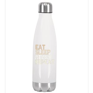 Eat Sleep Beach Repeat Beach Vacation Summer Vacation Travel Gift Stainless Steel Insulated Water Bottle