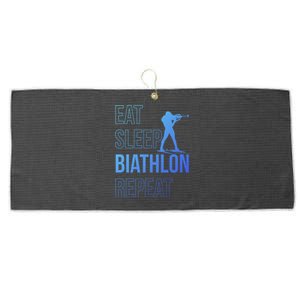 Eat Sleep Biathlon Skiing Shooting Ski Gift Large Microfiber Waffle Golf Towel