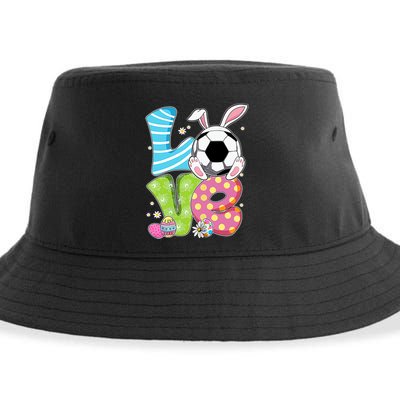 Easter Soccer Ball Easter Football Gift For Football Player Bunny Sustainable Bucket Hat