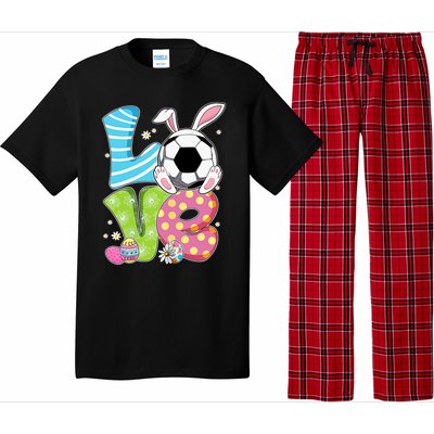 Easter Soccer Ball Easter Football Gift For Football Player Bunny Pajama Set