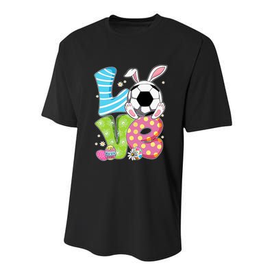Easter Soccer Ball Easter Football Gift For Football Player Bunny Youth Performance Sprint T-Shirt