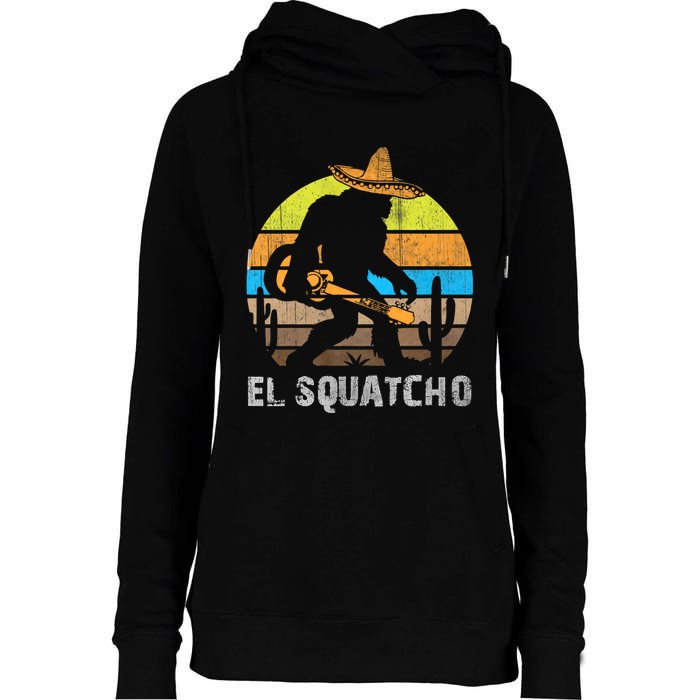 El Squatcho Bigfoot Sasquatch Womens Funnel Neck Pullover Hood