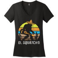 El Squatcho Bigfoot Sasquatch Women's V-Neck T-Shirt