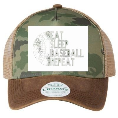 Eat Sleep Baseball Repeat Funny Retro Baseball Player Legacy Tie Dye Trucker Hat
