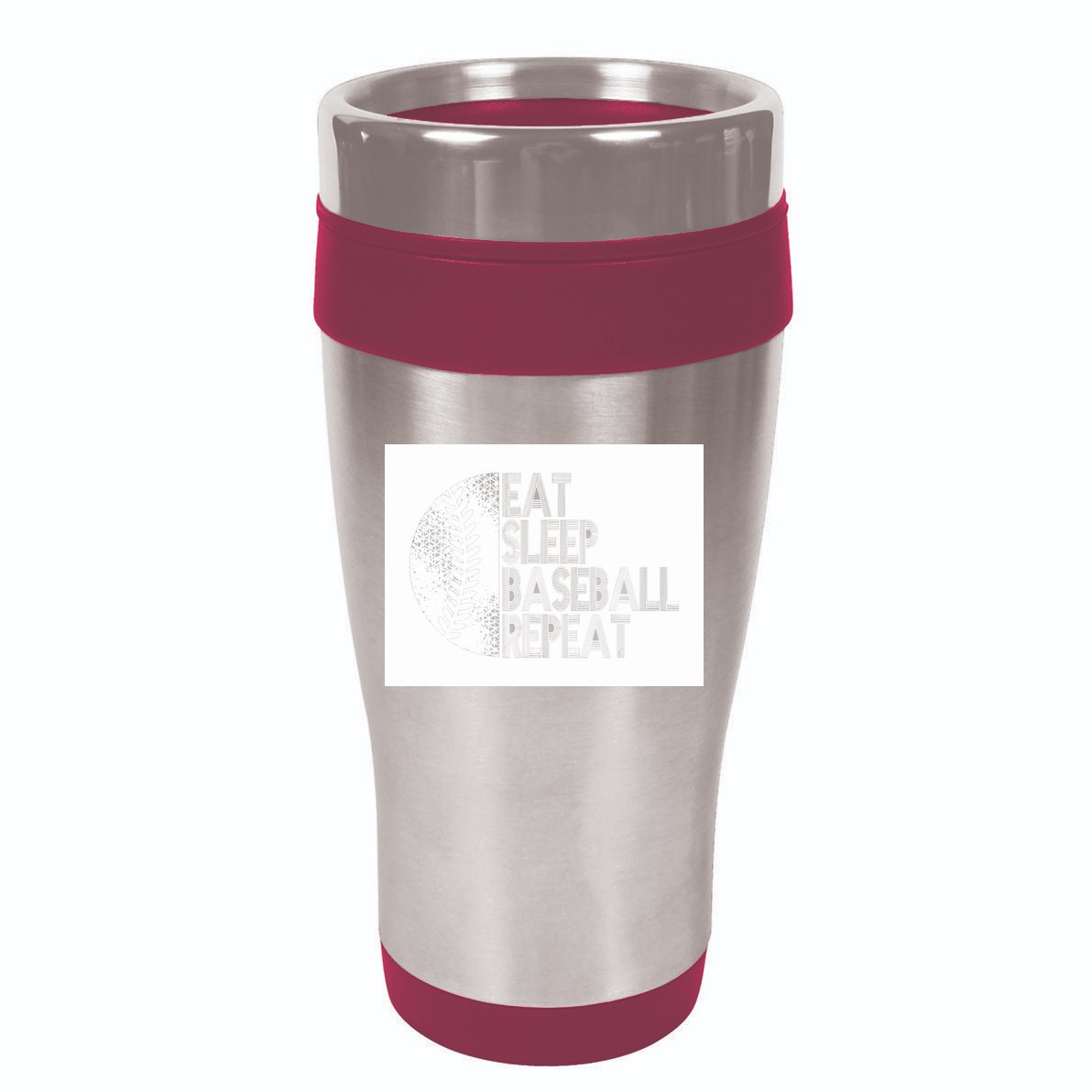 Eat Sleep Baseball Repeat Funny Retro Baseball Player 16oz Travel Tumbler