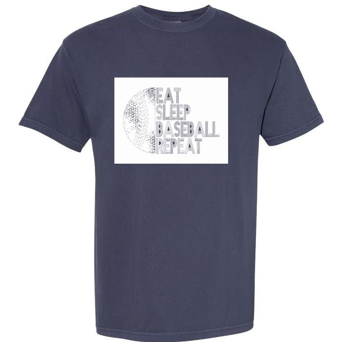 Eat Sleep Baseball Repeat Funny Retro Baseball Player Garment-Dyed Heavyweight T-Shirt