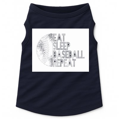 Eat Sleep Baseball Repeat Funny Retro Baseball Player Doggie Tank