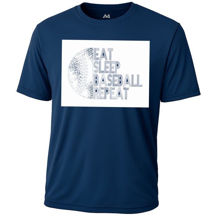Eat Sleep Baseball Repeat Funny Retro Baseball Player Cooling Performance Crew T-Shirt