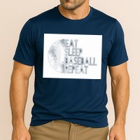Eat Sleep Baseball Repeat Funny Retro Baseball Player Cooling Performance Crew T-Shirt