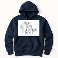 Eat Sleep Baseball Repeat Funny Retro Baseball Player Hoodie