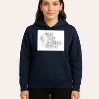Eat Sleep Baseball Repeat Funny Retro Baseball Player Hoodie