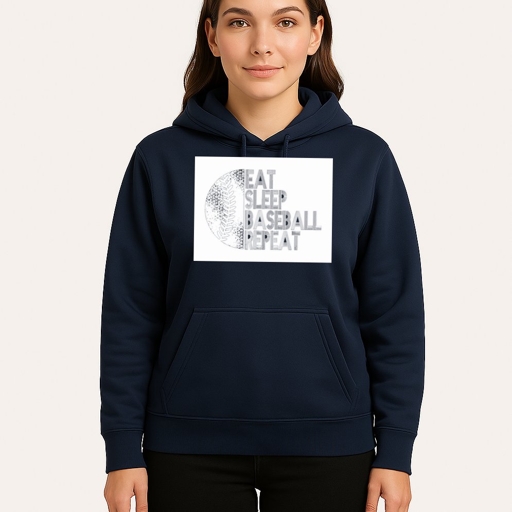Eat Sleep Baseball Repeat Funny Retro Baseball Player Hoodie
