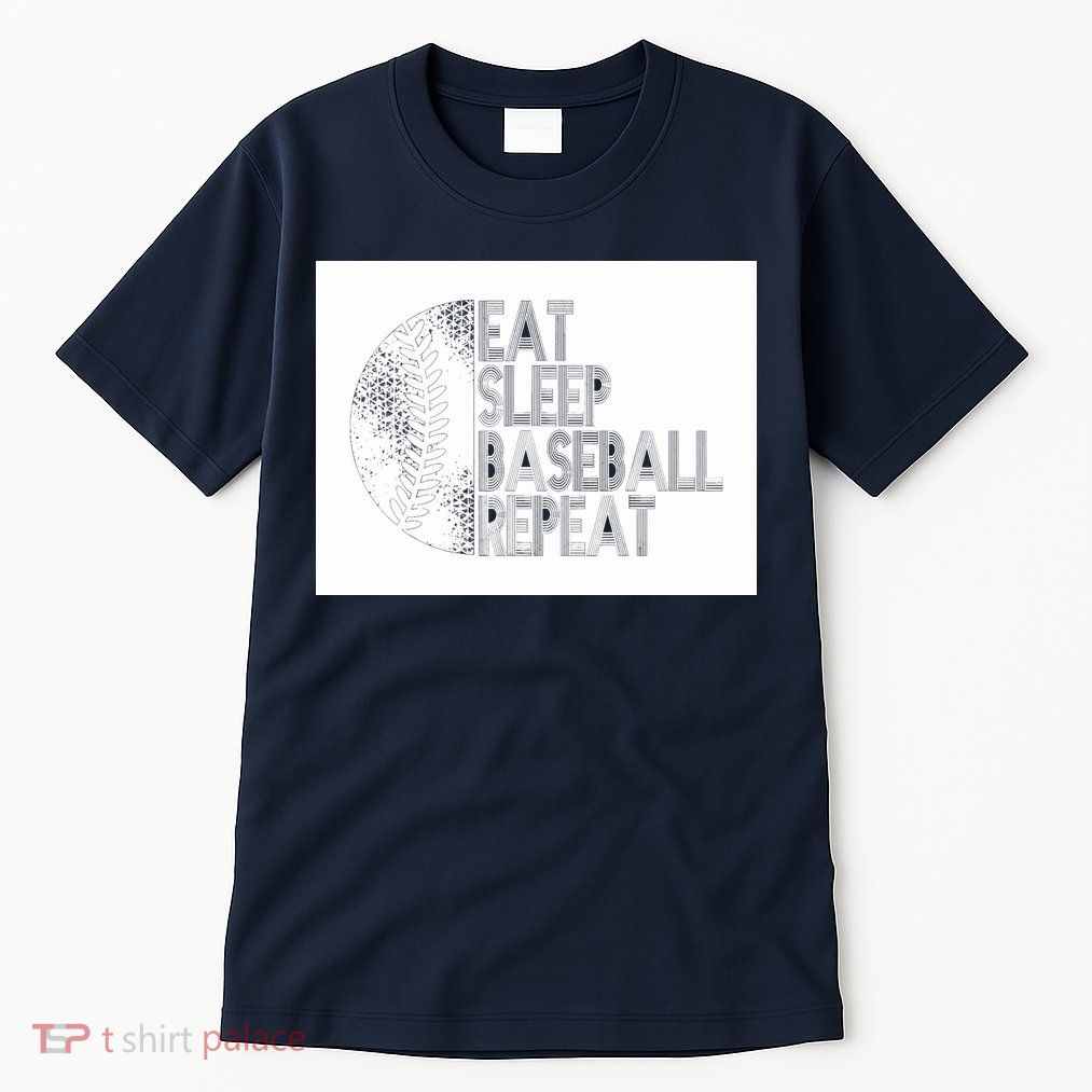 Eat Sleep Baseball Repeat Funny Retro Baseball Player Tall T-Shirt