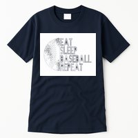 Eat Sleep Baseball Repeat Funny Retro Baseball Player Tall T-Shirt
