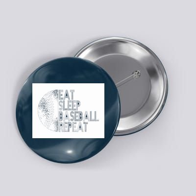 Eat Sleep Baseball Repeat Funny Retro Baseball Player Button