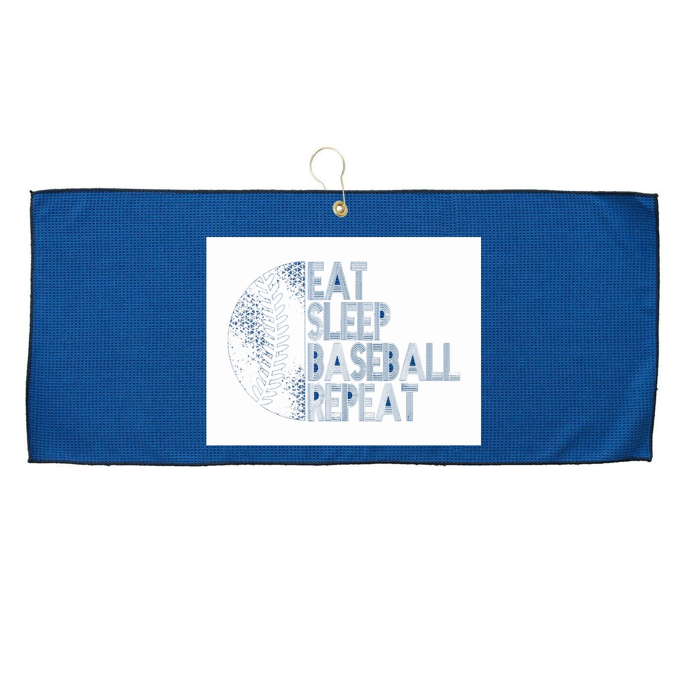 Eat Sleep Baseball Repeat Funny Retro Baseball Player Large Microfiber Waffle Golf Towel