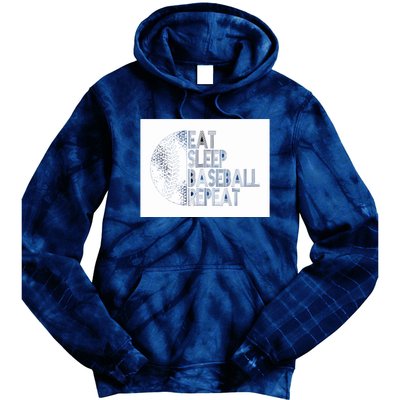 Eat Sleep Baseball Repeat Funny Retro Baseball Player Tie Dye Hoodie