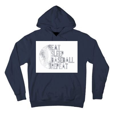 Eat Sleep Baseball Repeat Funny Retro Baseball Player Tall Hoodie