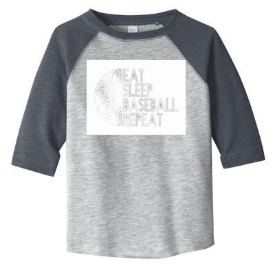 Eat Sleep Baseball Repeat Funny Retro Baseball Player Toddler Fine Jersey T-Shirt