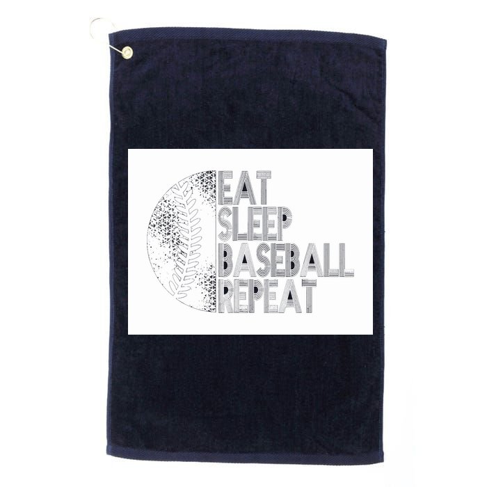 Eat Sleep Baseball Repeat Funny Retro Baseball Player Golf Towel