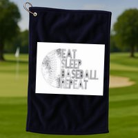 Eat Sleep Baseball Repeat Funny Retro Baseball Player Golf Towel