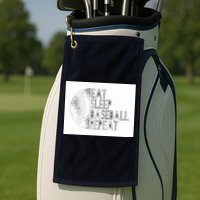 Eat Sleep Baseball Repeat Funny Retro Baseball Player Golf Towel
