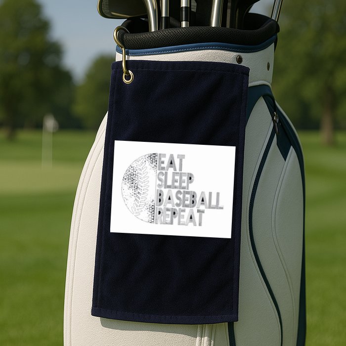 Eat Sleep Baseball Repeat Funny Retro Baseball Player Golf Towel
