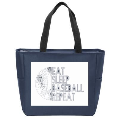 Eat Sleep Baseball Repeat Funny Retro Baseball Player Zip Tote Bag