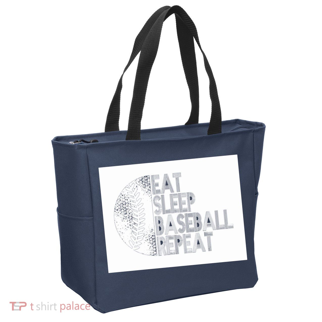 Eat Sleep Baseball Repeat Funny Retro Baseball Player Zip Tote Bag