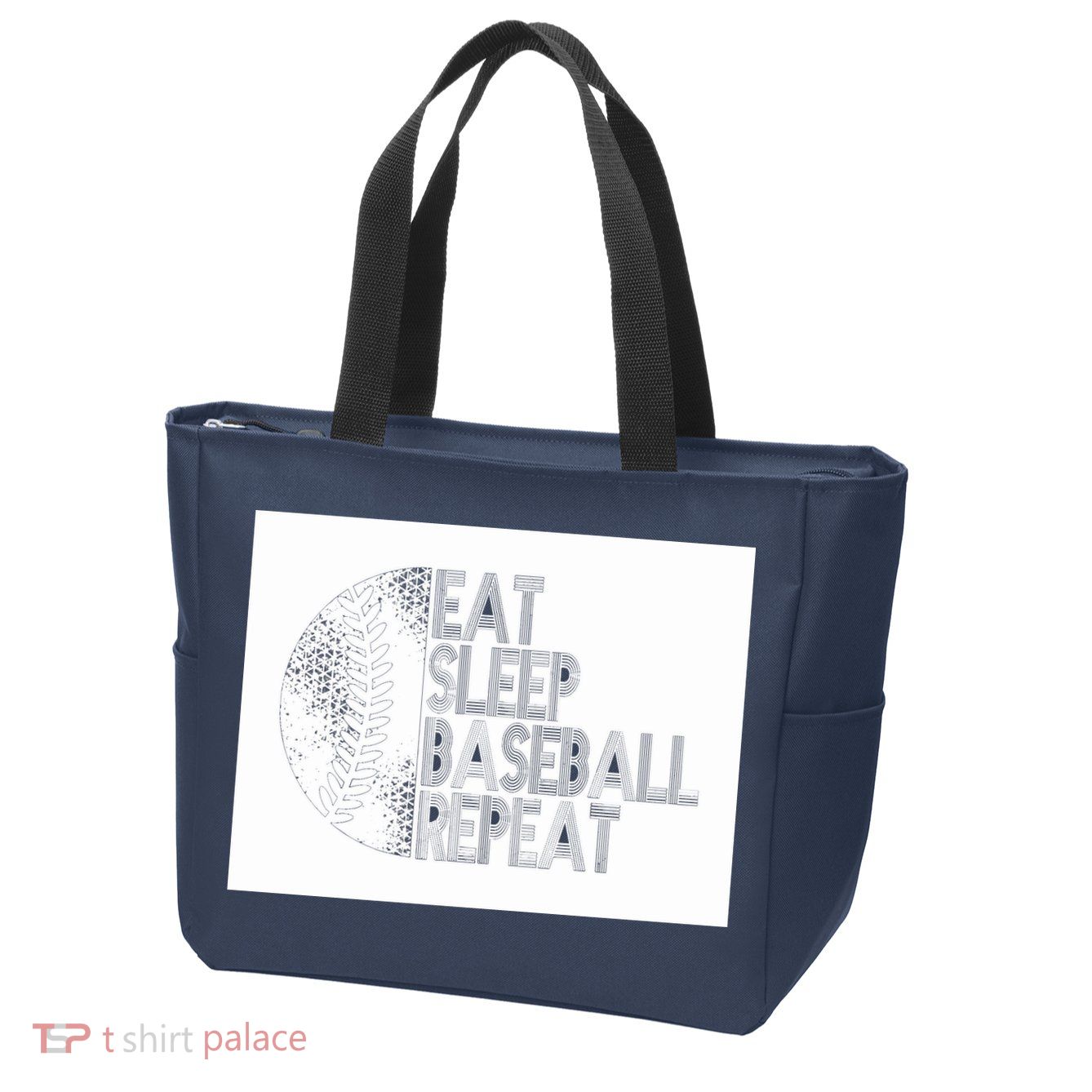 Eat Sleep Baseball Repeat Funny Retro Baseball Player Zip Tote Bag
