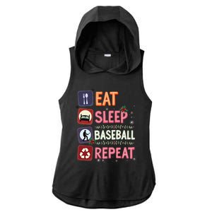 Eat Sleep Baseball Repeat Christmas Baseball Player Batter Gift Ladies PosiCharge Tri-Blend Wicking Draft Hoodie Tank