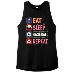 Eat Sleep Baseball Repeat Christmas Baseball Player Batter Gift Ladies PosiCharge Tri-Blend Wicking Tank