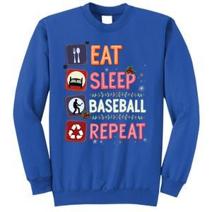 Eat Sleep Baseball Repeat Christmas Baseball Player Batter Gift Sweatshirt